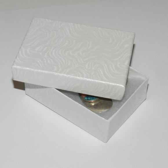 Navajo John Charley Silver 925 - Turquoise Lapis Inlay Earrings 13.3g - Picture 7 of 11